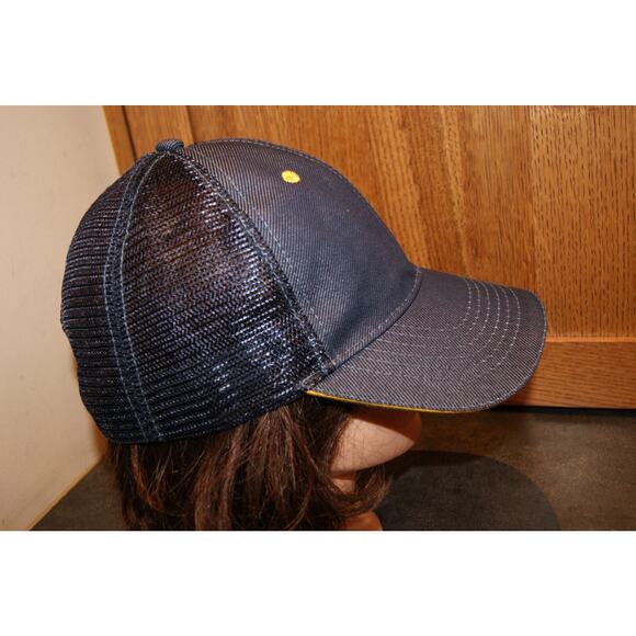 McDonalds Employee Snapback Hat Adjustable Mesh Back Trucker Cap Denim Style - Picture 5 of 6